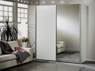 Product photograph of Miami 2 Door Mirror Wardrobe In White - W 200cm from Choice Furniture Superstore