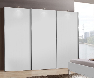 Product photograph of Miami Plus 3 Door Sliding Wardrobe In White - W 300cm from Choice Furniture Superstore