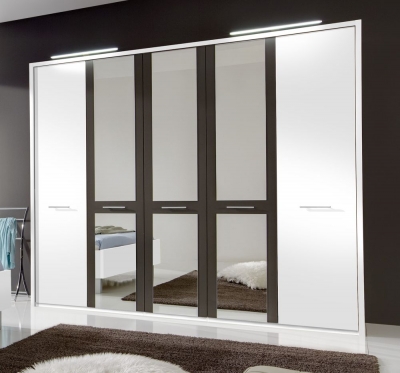 Product photograph of Wiemann Portland Wardrobe With Crystal Mirror Front - Variation Available from Choice Furniture Superstore