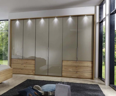Product photograph of Wiemann Serena Champagne Glass Bi-fold Panorama Door Wardrobe - Variation Available from Choice Furniture Superstore