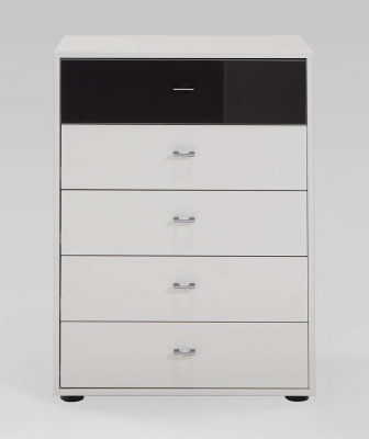 Product photograph of Wiemann Tokio Glass 5 Drawer Chest - Variation Available from Choice Furniture Superstore