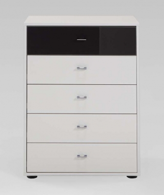 Wiemann Tokio Champagne 5 Drawer Chest With Chrome Handle