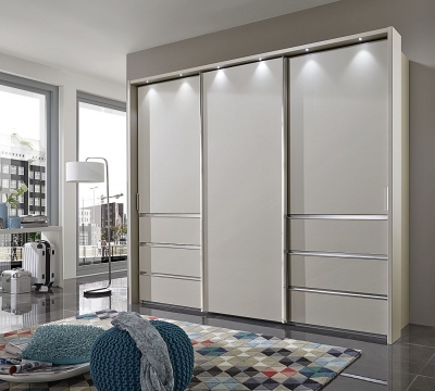 Product photograph of Vip Malibu 3 Door Sliding Wardrobe In Champagne - W 250cm from Choice Furniture Superstore