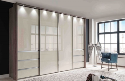 Product photograph of Vip Malibu Sliding Wardrobe With Champagne Glass Front from Choice Furniture Superstore