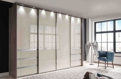 Product photograph of Wiemann Vip Malibu Champagne Glass Front Sliding Wardrobe - Variation Available from Choice Furniture Superstore