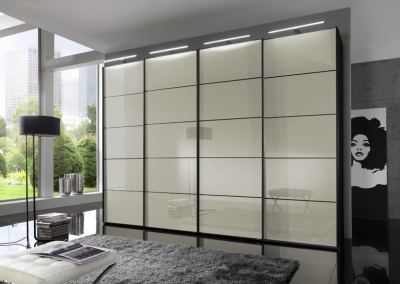 Product photograph of Vip Westside Sliding Wardrobe With Magnolia Glass Front from Choice Furniture Superstore