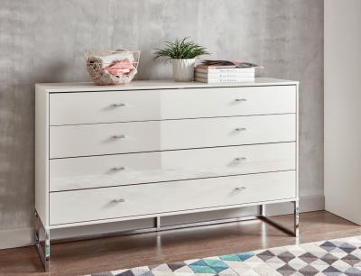 Product photograph of Vigo 2 Door 4 Drawer Combi Chest In Champagne from Choice Furniture Superstore