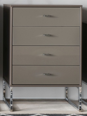 Product photograph of Vigo 2 Door Glass Dresser In Havana - W 80cm from Choice Furniture Superstore