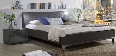 Vigo 3ft Single Faux Leather Cushion Bed in Havana - 100cm x 190cm