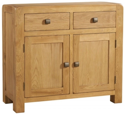 Curve Oak 100cm Small 2 Door Sideboard