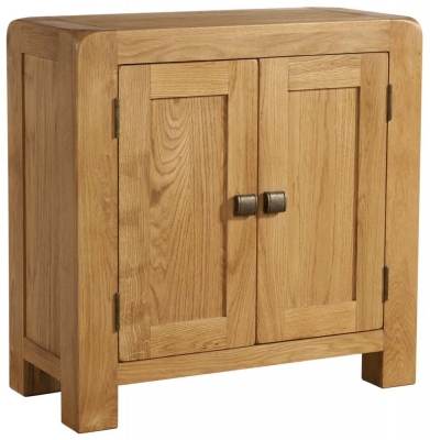 Product photograph of Curve Oak 2 Door Small Cabinet from Choice Furniture Superstore