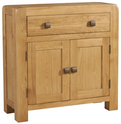 Curve Oak 80cm Small 2 Door Sideboard