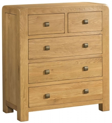 Product photograph of Curve Oak 2 3 Drawer Chest from Choice Furniture Superstore