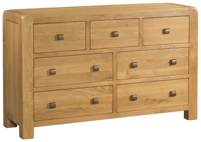 Curve Oak 3 Over 4 Drawer Chest