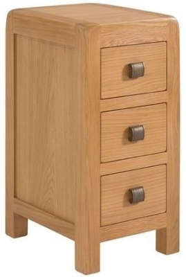 Product photograph of Curve Oak Compact Bedside Cabinet from Choice Furniture Superstore