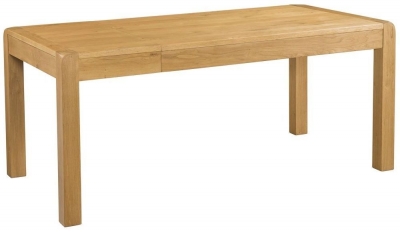 Product photograph of Curve Oak 4 Seater Extending Dining Table from Choice Furniture Superstore