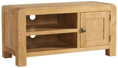 Product photograph of Curve Oak Small Tv Unit from Choice Furniture Superstore