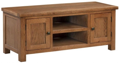 Product photograph of Original Rustic Oak 120cm Large Tv Unit from Choice Furniture Superstore