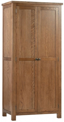 Original Rustic Oak 2 Door Double Wardrobe