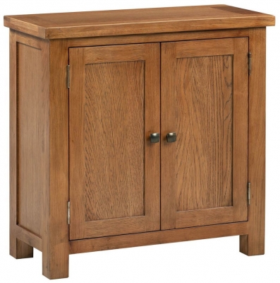 Product photograph of Original Rustic Oak 2 Door Hall Cabinet from Choice Furniture Superstore