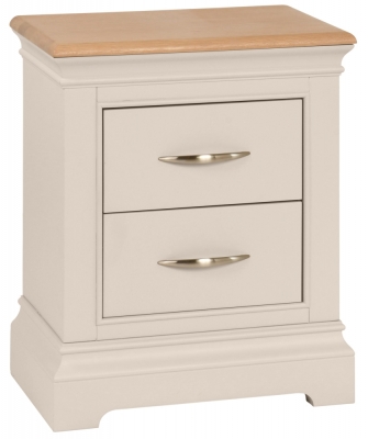 Product photograph of Annecy Cobblestone Grey Painted 2 Drawer Bedside Cabinet from Choice Furniture Superstore