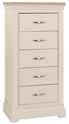 Product photograph of Annecy Painted 5 Drawer Wellington Chest - Comes In Stone Painted White Painted And Bluestar Painted Options from Choice Furniture Superstore
