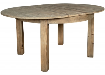 Product photograph of Langley Reclaimed Pine 4-6 Seater Extending Oval Dining Table from Choice Furniture Superstore