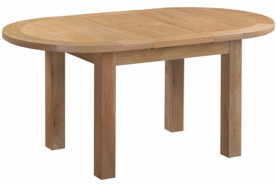 Product photograph of Appleby Oak 4-6 Seater Oval D-end Extending Dining Table from Choice Furniture Superstore