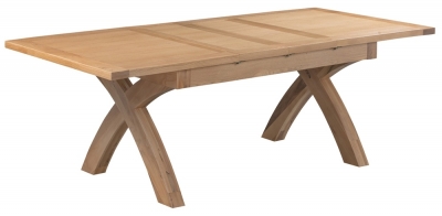 Product photograph of Appleby Oak 6-8 Seater Extending Dining Table from Choice Furniture Superstore