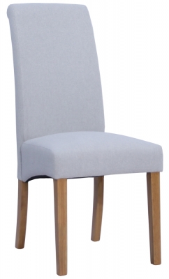 Product photograph of Set Of 2 Dorset Oak Light Grey Wesbury Rollback Fabric Dining Chair from Choice Furniture Superstore