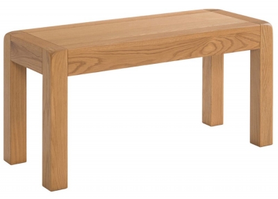 Product photograph of Curve Oak Large Dining Bench from Choice Furniture Superstore