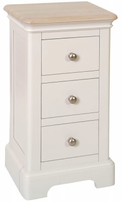 Product photograph of Cromwell Grey Mist Painted 3 Drawer Compact Bedside Cabinet - Comes In Grey Mist Painted Bluestar Painted Cobblestone Painted Options from Choice Furniture Superstore