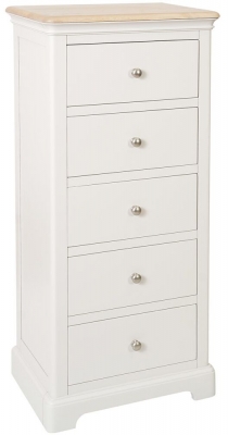 Product photograph of Cromwell Grey Mist Painted 5 Drawer Wellington Chest - Comes In Grey Mist Painted Bluestar Painted Cobblestone Painted Options from Choice Furniture Superstore