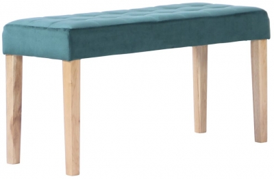 Product photograph of Ashbury Green Fabric Small Dining Bench from Choice Furniture Superstore