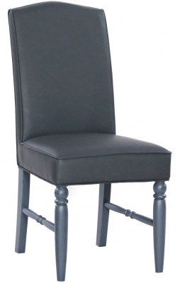 Product photograph of Bishop Dove Grey Faux Leather Dining Chair Sold In Pairs from Choice Furniture Superstore