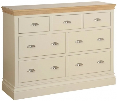 Product photograph of Lundy Ivory Painted 3 Over 4 Drawer Jumper Chest - Clearance Fss14488 from Choice Furniture Superstore