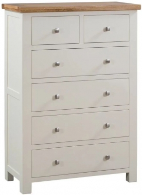 Product photograph of Lundy Painted 2 Over 4 Drawer Chest - Comes In Ivory Painted White Painted And Bluestar Painted Options from Choice Furniture Superstore