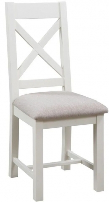 Product photograph of Lundy Painted Crossback Dining Chair Sold In Pairs - Comes In Ivory Painted White Painted And Bluestar Painted Options from Choice Furniture Superstore