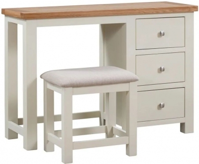 Product photograph of Lundy Painted Dressing Table And Stool - Comes In Ivory Painted White Painted And Bluestar Painted Options from Choice Furniture Superstore