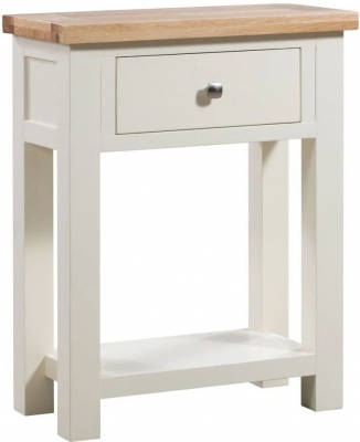 Product photograph of Lundy Painted Small Console Table - Comes In Ivory Painted White Painted And Bluestar Painted Options from Choice Furniture Superstore