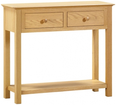 Product photograph of Arlington Oak 2 Drawer Large Console Table from Choice Furniture Superstore