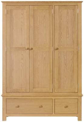 Product photograph of Arlington Oak 3 Door Triple Wardrobe from Choice Furniture Superstore