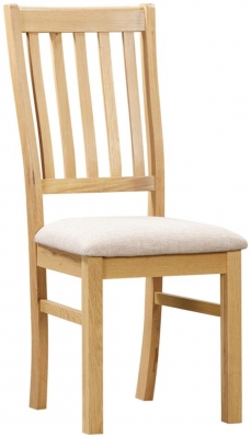 Product photograph of Arlington Oak Slatted Back Fabric Dining Chair Sold In Pairs from Choice Furniture Superstore