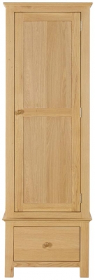 Product photograph of Arlingtonl Oak 1 Doors And 1 Drawer Single Wardrobe from Choice Furniture Superstore