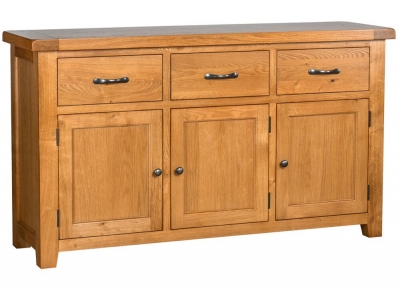 Product photograph of Oakland Oak 3 Door Large Sideboard from Choice Furniture Superstore