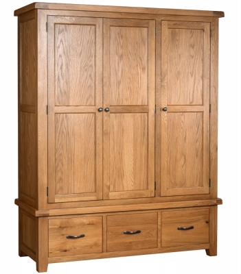 Product photograph of Somer Oak 3 Door Triple Wardrobe from Choice Furniture Superstore