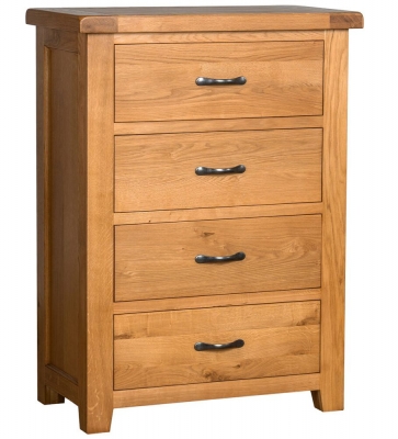 Product photograph of Oakland Oak 4 Drawer Chest from Choice Furniture Superstore