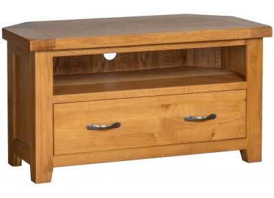Product photograph of Oakland Oak Corner Tv Unit from Choice Furniture Superstore