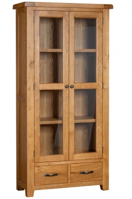 Product photograph of Oakland Oak Display Cabinet from Choice Furniture Superstore