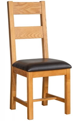 Product photograph of Oakland Oak Ladder Back Dining Chair Sold In Pairs from Choice Furniture Superstore